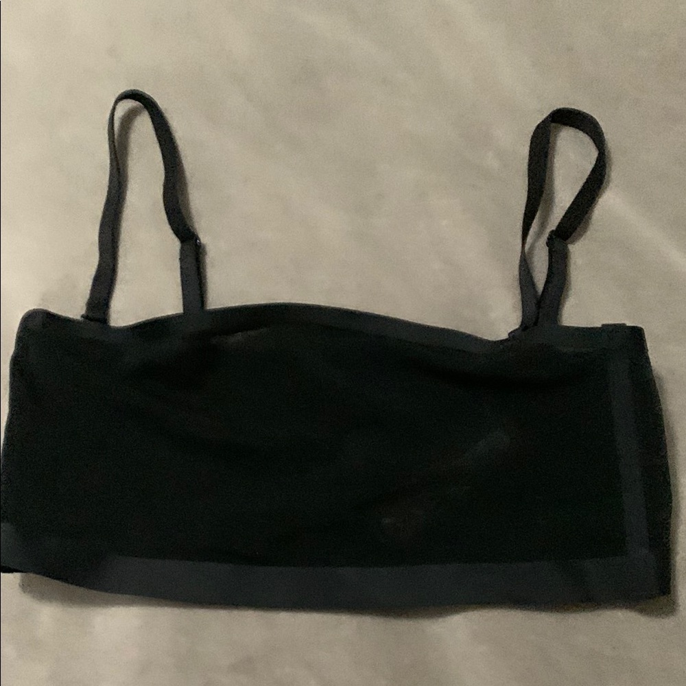 SKIMS Black Bandeau Bralette with Thin Straps